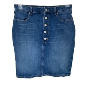 Banana Republic Button Front Denim Skirt - Size 8